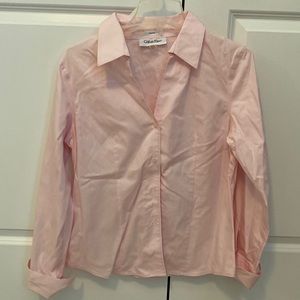 Calvin Klein pink blouse with cuffed sleeves